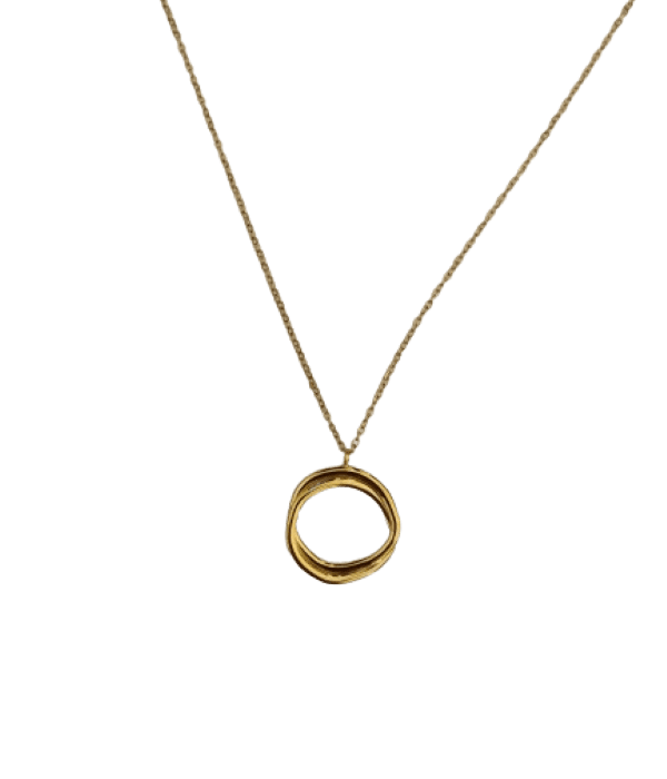 COLLAR DE CADENA CON COLGANTE EN FORMA DE CIRCULO COLOR DORADO