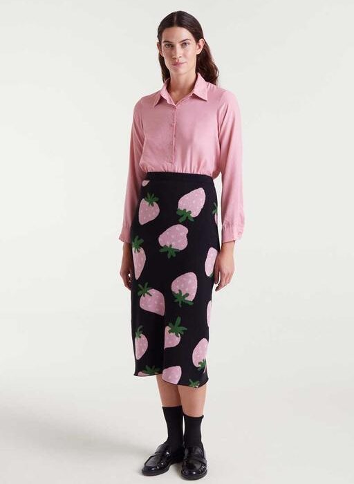 FALDA MIDI JACQUARD CON ESTAMPADO MORANGO COMPAÑÍA FANTÁSTICA