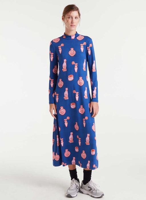 VESTIDO LARGO CON ESTAMPADO PORCELAIN COMPAÑÍA FANTÁSTICA
