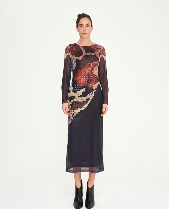 VESTIDO MOVIMIENTO MALALÁ DE CORTE MIDI EN TUL