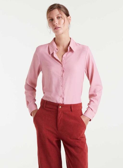 CAMISA FLUIDA ROSA COMPAÑÍA FANTÁSTICA MANGA LARGA