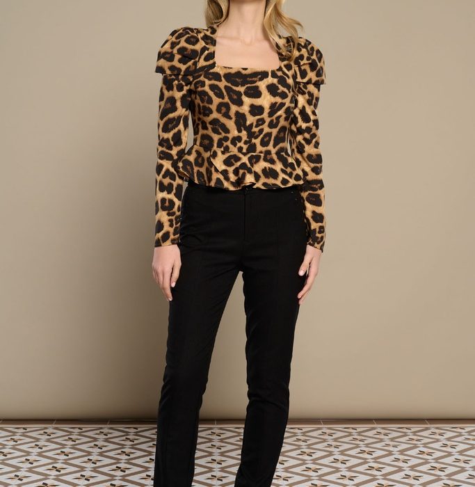 VALERIA TROUSERS NEGRO MINUETO PATA RECTA CON STRAS