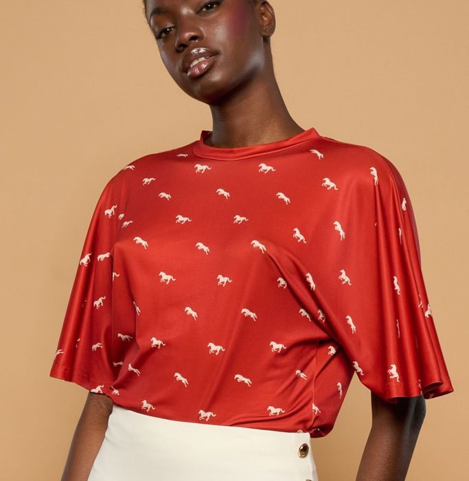 CAVALL TOP MINUETO ESTAMPADO CABALLOS CORTE EVASÉ