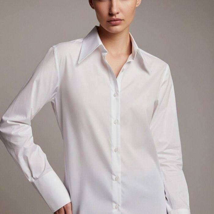 CAMISA BLANCA DE MANGA LARGA CON PUÑOS GRANDES