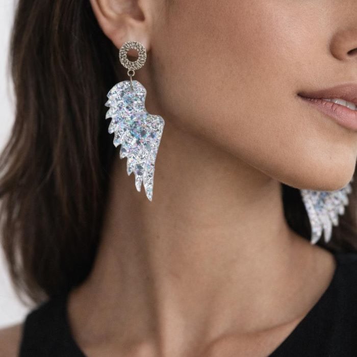 PENDIENTES ALAS EFECTO CRISTAL MISS TACHUELAS