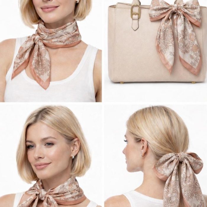 PAÑUELO CUELLO CON ESTAMPADO FLORAL EN TONOS TIERRA
