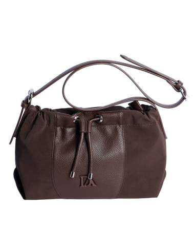 Bolso bandolera Azalea Don Algodón marrón chocolate vista frontal